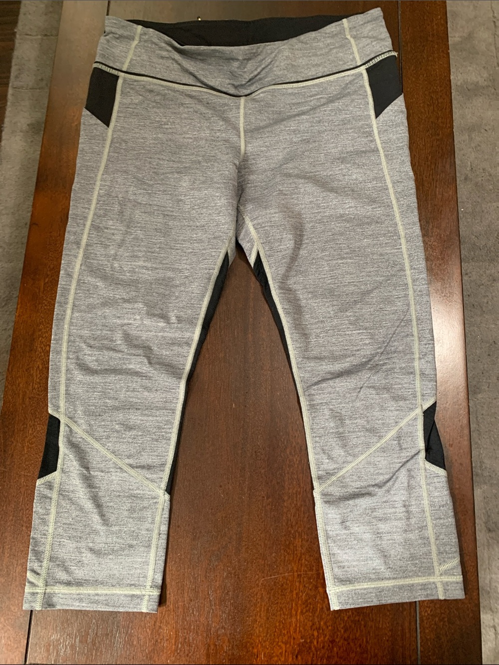 lululemon athletica Grey Capri Leggings with Black Accents